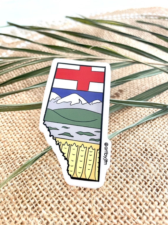 Laptop Sticker Alberta Car Decal Alberta Sticker Alberta Illustrated