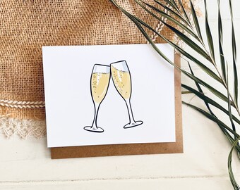 Champagne Glass Cheer Congrats/Congratulations Greeting Card