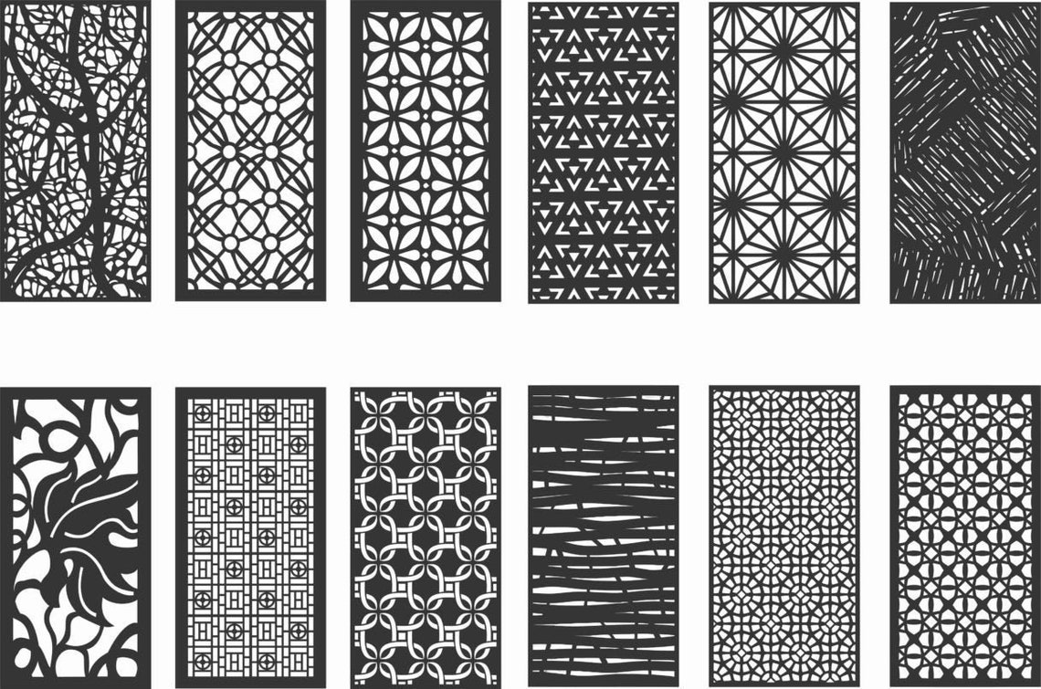 Cnc 12 Geometric Pattern Panel Templates dxf eps ai svg Etsy Cnc 12 Geometric Pattern Panel Templates dxf eps ai svg Etsy