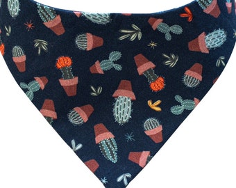 Cactus Pet Bandana - Southwestern Dog and Cat Neckwear - Desert Succulent Print - Pet Accessories - Gift for Pet Lovers - snap-on