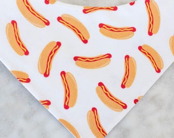 Hot Dogs Dog Bandana - Reversible - Snap-On - Foodie bandana