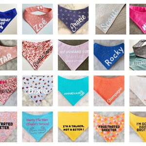 Custom Dog Bandana Vinyl Personalization - Service Dog, Pet Name, Pregnancy Announcement, Wedding, Birthday, Emotional Support, Logo image 6