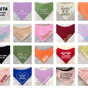 Custom Dog Bandana Vinyl Personalization - Service Dog, Pet Name, Pregnancy Announcement, Wedding, Birthday, Emotional Support, Logo image 5