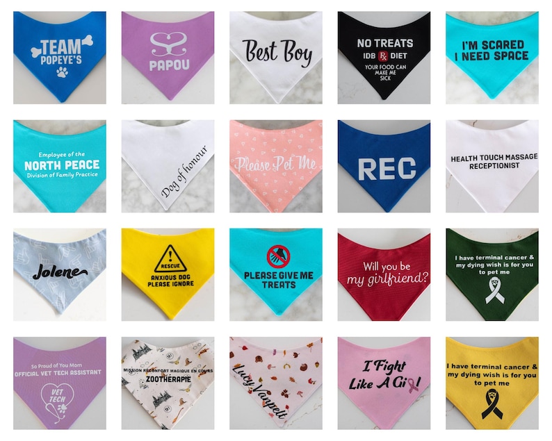 Custom Dog Bandana Vinyl Personalization - Service Dog, Pet Name, Pregnancy Announcement, Wedding, Birthday, Emotional Support, Logo image 10