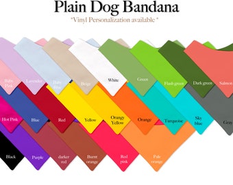 Solid Color Plain Dog Bandana (XSmall/Small/Medium/Large) - Snap on - Custom Vinyl : Wedding & Pregnancy Announcement, Birthday, Service dog
