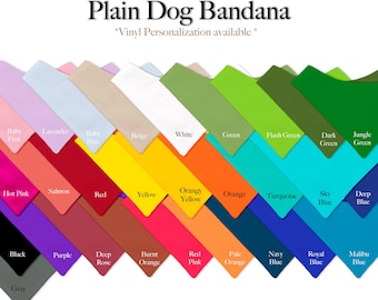 Customizable Solid Color Dog Bandana - Snap-On, Reversible. Custom Vinyl : Wedding & Pregnancy Announcement, Birthday, Service dog and more