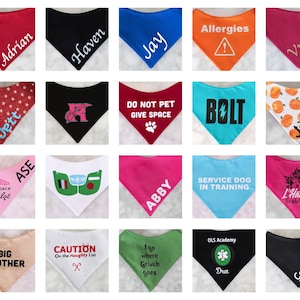 Custom Dog Bandana Vinyl Personalization - Service Dog, Pet Name, Pregnancy Announcement, Wedding, Birthday, Emotional Support, Logo image 8