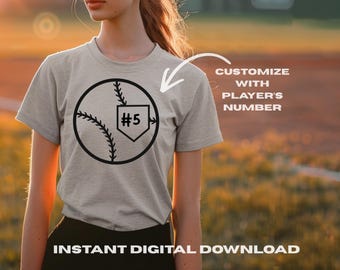 Archivo SVG de placa de home de béisbol / Número de jugador (descarga digital)