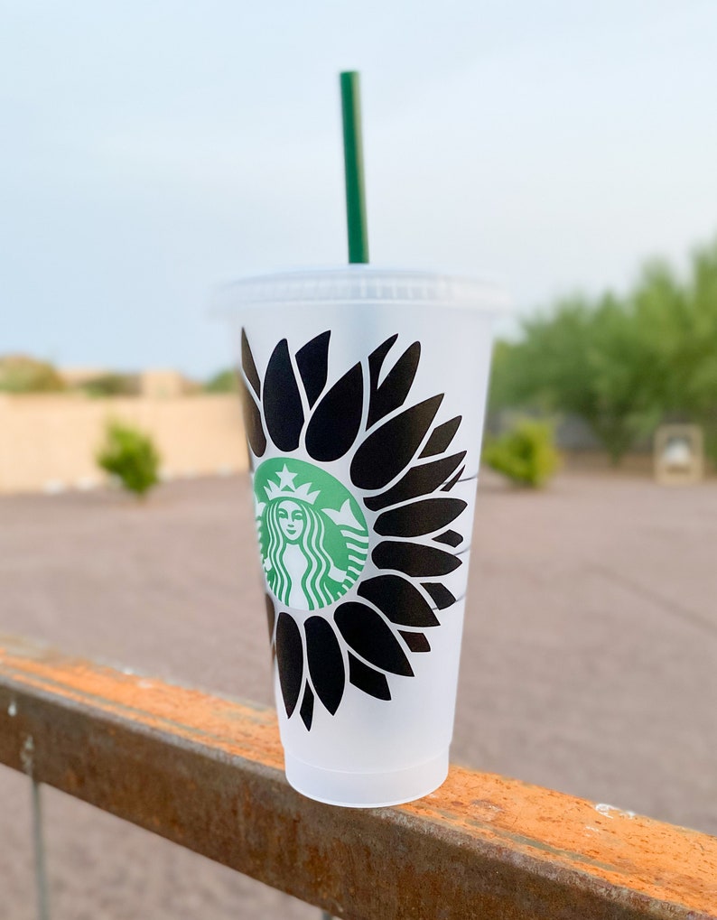 Download Sunflower Starbucks Cold Cup SVG Sunflower Venti Starbucks ...