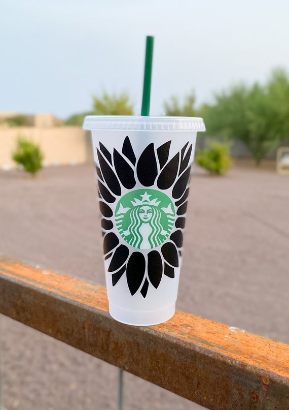 Download Clip Art Sunflower Svg Cut File Svg For Starbucks Cold Cup Sunflower Line Art Starbucks Cup Circle Cut Out Sunflower Svg For Diy Projects Art Collectibles