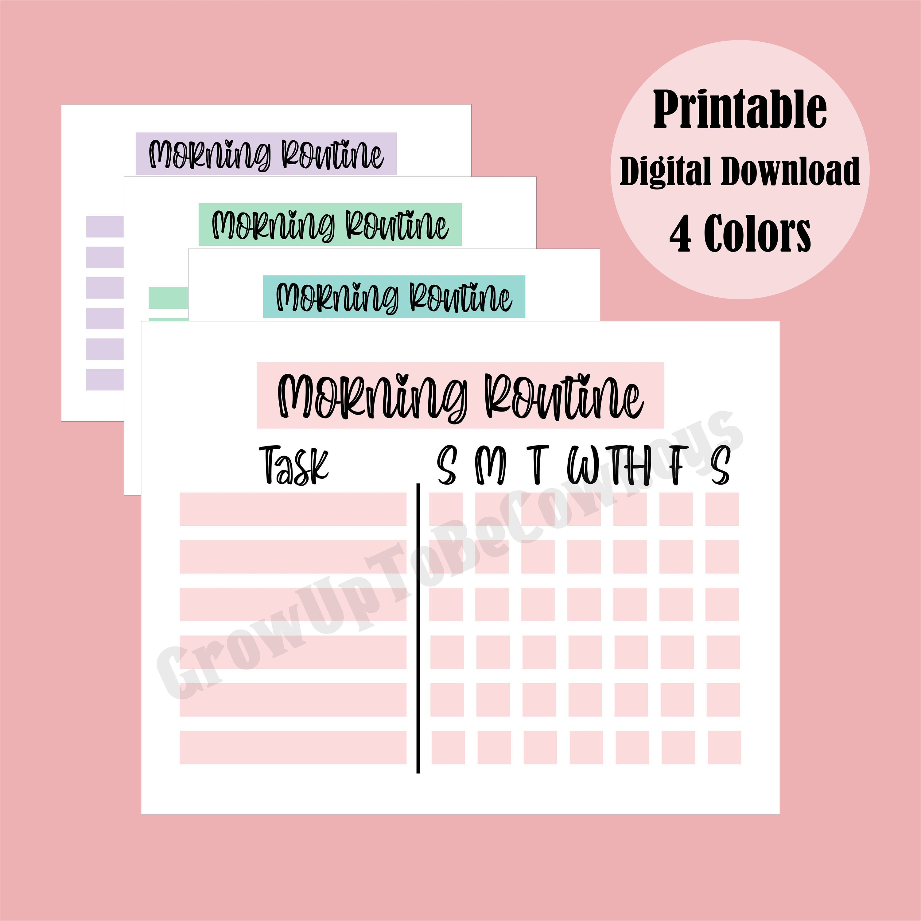 Morning Routine Habit Tracker Printable (PDF) - Etsy