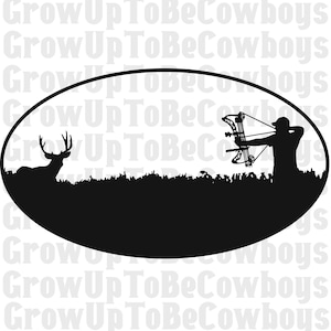 Deer Hunter SVG Cut-file | Tir à l’arc Bow Hunting SVG | Fichier coupe hommes SVG | Cerf, Bois, Extérieur, Shoot, Buck, Chasseur de cerfs, Arc et Flèche