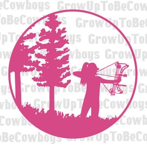 Girl Archer SVG Cut-file | Tir à l’arc Bow Hunting SVG | Chasseur de cerfs SVG | Cerf, Bois, Extérieur, Shoot, Buck, Chasseur de cerfs, Arc et Flèche Svg