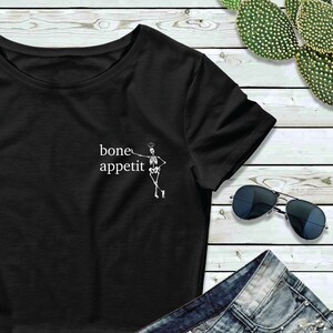 Bone Appetit Embroidered Flowy Crop Tee image 1