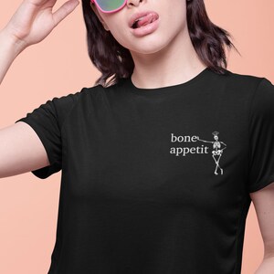 Bone Appetit Embroidered Flowy Crop Tee image 2