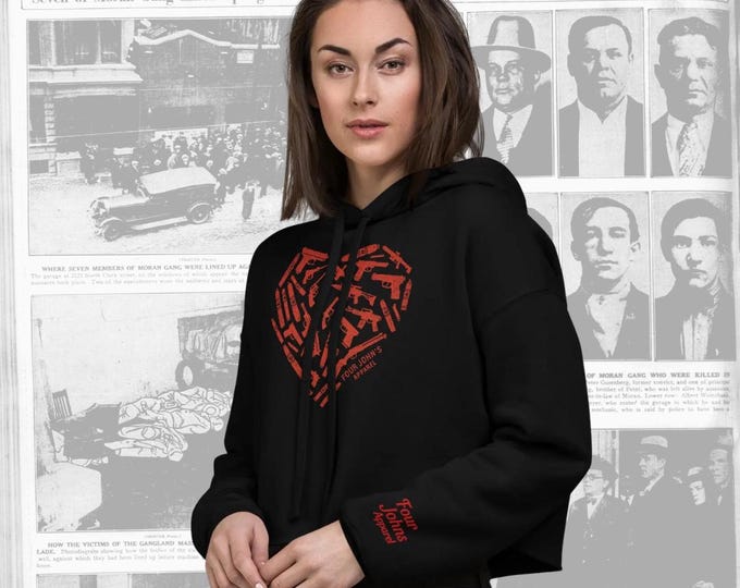 St. Valentine's Day Massacre Cropped Hoodie | Cigar & Gun Heart