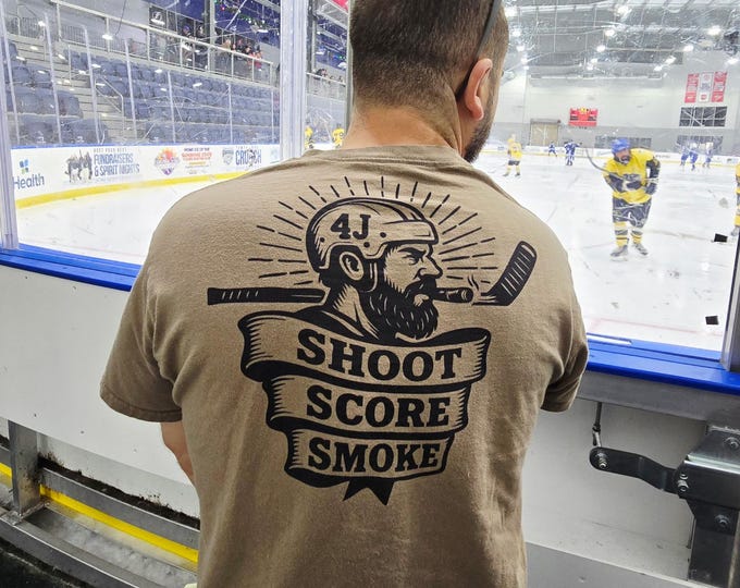 Shoot • Score • Smoke Tee | 4 John’s Apparel Hockey Cigar Unisex classic tee