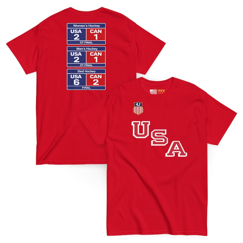 USA Hockey Gold Medal T-Shirt – Men’s, Women’s, Sled Triple Crown Champions Tee