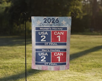 2026 Double Gold USA Hockey Garden Flag – Patriotic Yard Decor