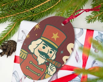 Nutcracker Cigar Wooden Ornament – Retro Christmas Decoration by Four John’s Apparel