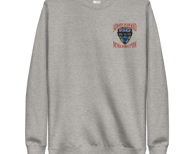 Featured listing image: PAPD 9/11 Memorial Embroidered Crewneck