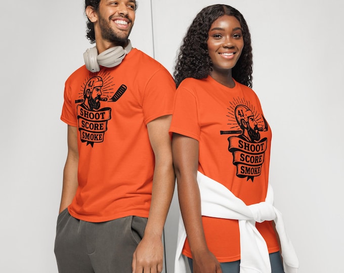 Shoot • Score • Smoke DryBlend® T-Shirt | 4 John’s Apparel Hockey Cigar Shirt