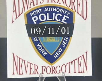 9/11 Memorial Sticker: PAPD Tribute Decal - Never Forgotten