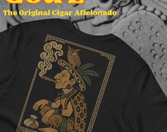 Smoking God Tee | God L The Original Cigar Aficionado Shirt | Ancient Maya Art Inspired Design