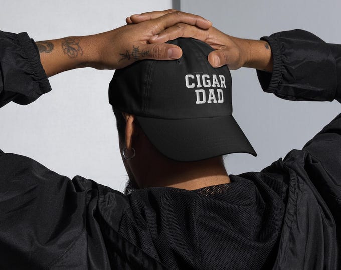 Cigar Dad Hat | Varsity Block Design, Cotton Twill Cap