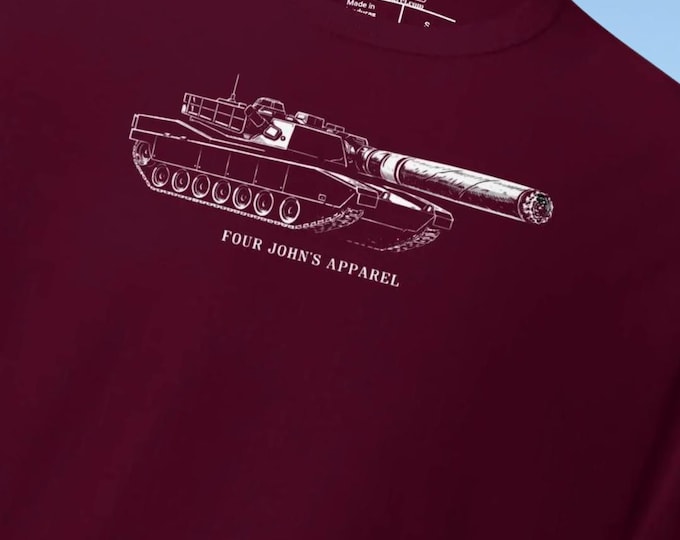 M1 Abrams Cigar Tank Shirt | Four John’s Apparel | Military Tank Cigar Tee | Veteran | Armor Crew Gift | Cigar Lifestyle Shirt