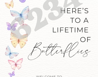 Bridal Shower Lifetime of Butterflies Welcome Sign