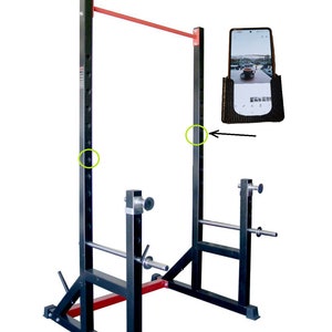 Fitnesstraining Power Rack Handyhalter
