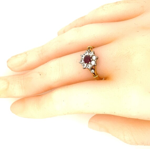 18ct Ruby and Diamond Cluster Ring - image 6