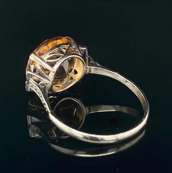 Art Deco Citrine and Diamond Ring - image 2