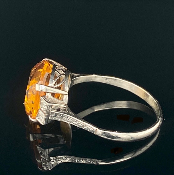 Art Deco Citrine and Diamond Ring - image 6