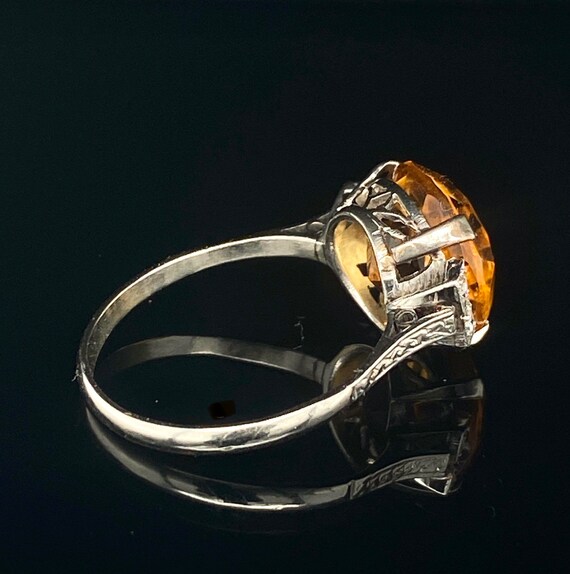 Art Deco Citrine and Diamond Ring - image 5