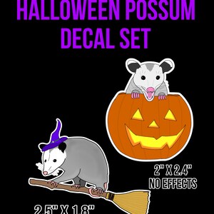 Halloween Opossum Decal Set