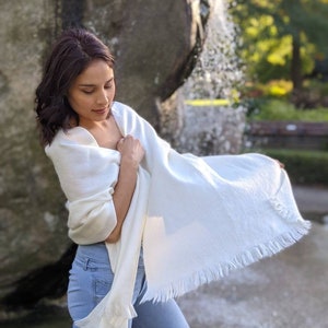 White Wedding Shawl | Alpaca Hand Made Shawl | Bridesmaids Gifts | Snow White Shawl | Bridal Coverup