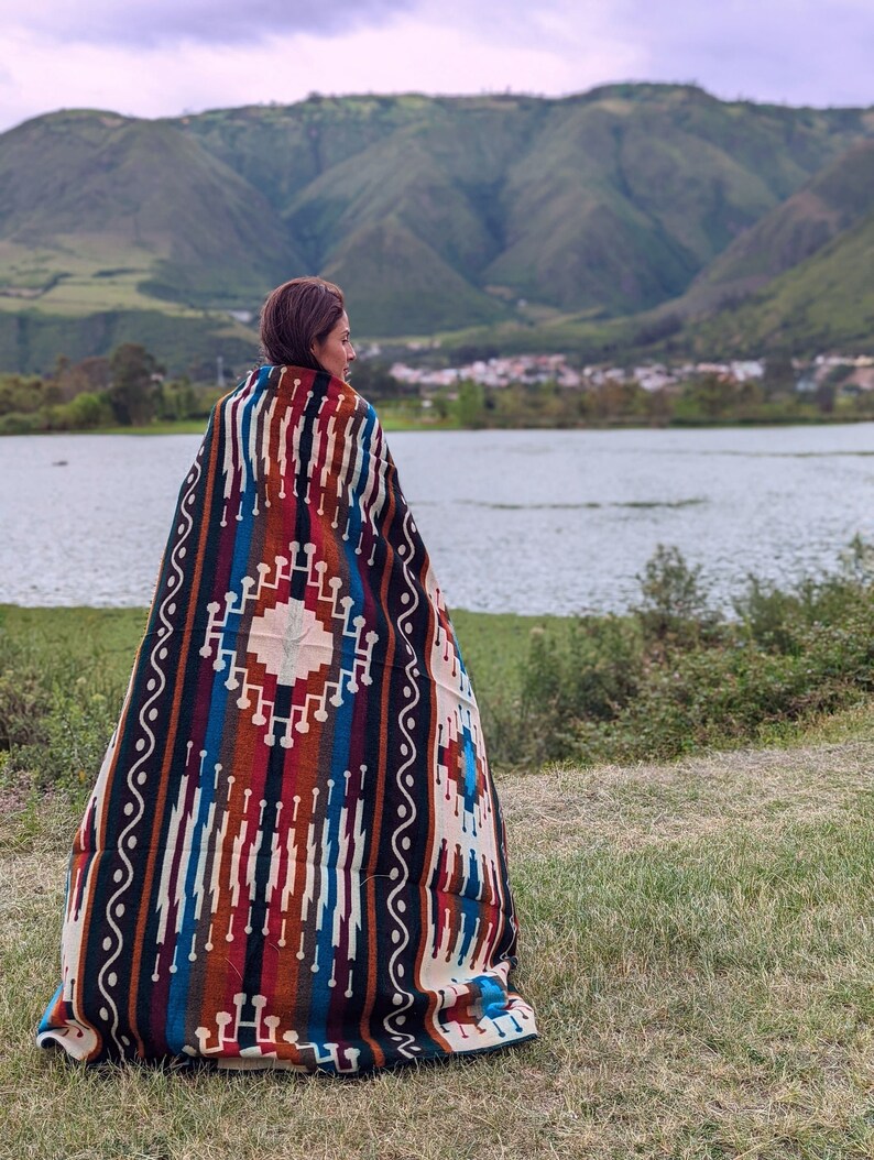 Alpaca Blanket Queen Size Forest Green Geometrical Pattern Etsy