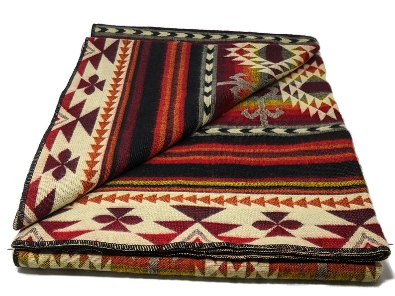 Native Alpaca Blanket Queen Size Red Tribal Geometrical Etsy