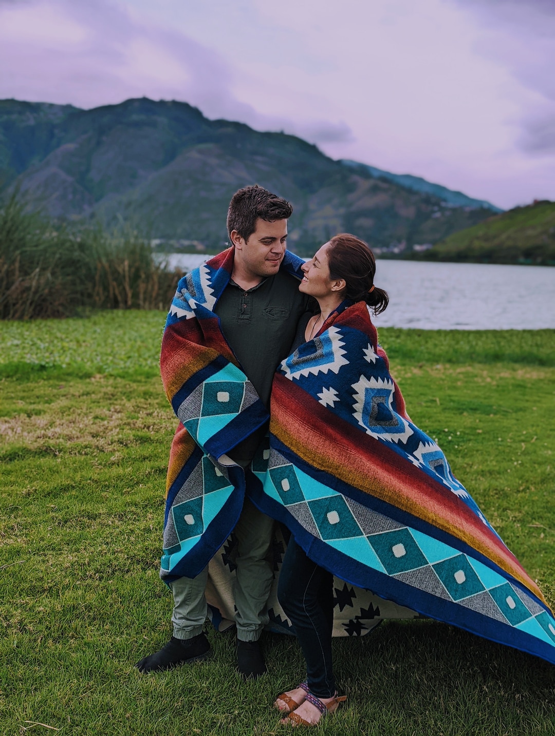 Alpaca Queen Size Blanket Imperial Blue Geometrical Throw Etsy