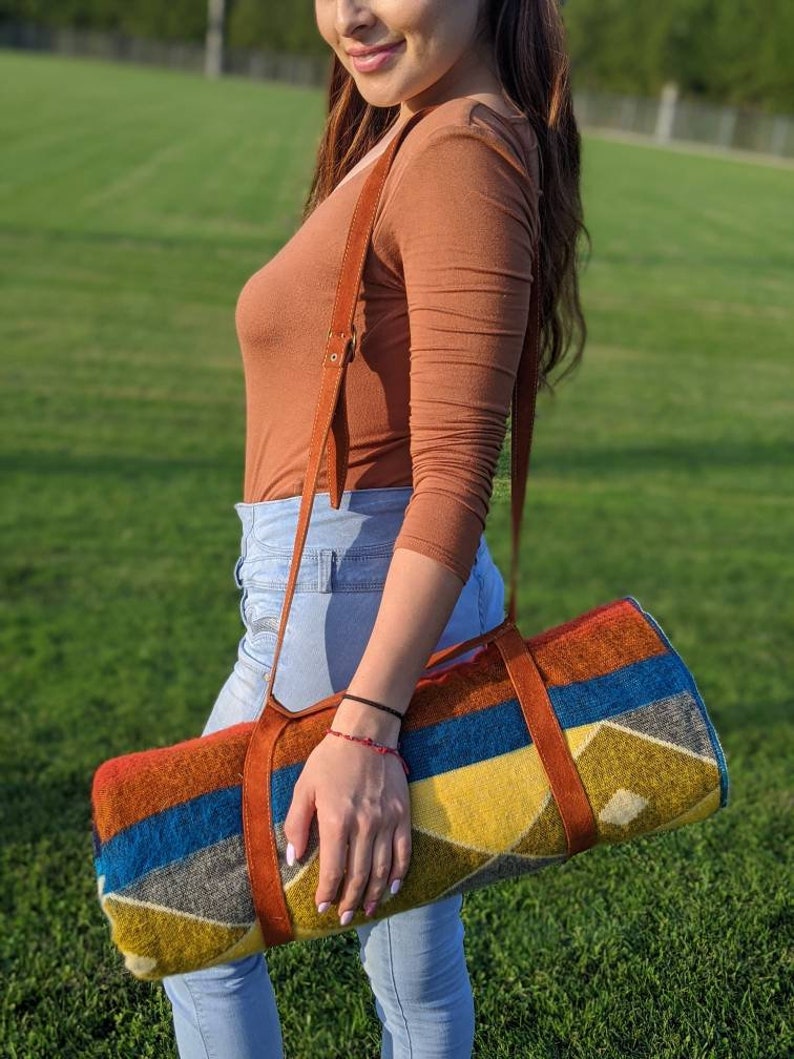 Alpaca Blanket Queen Size Imperial Blue Geometrical Pattern Etsy