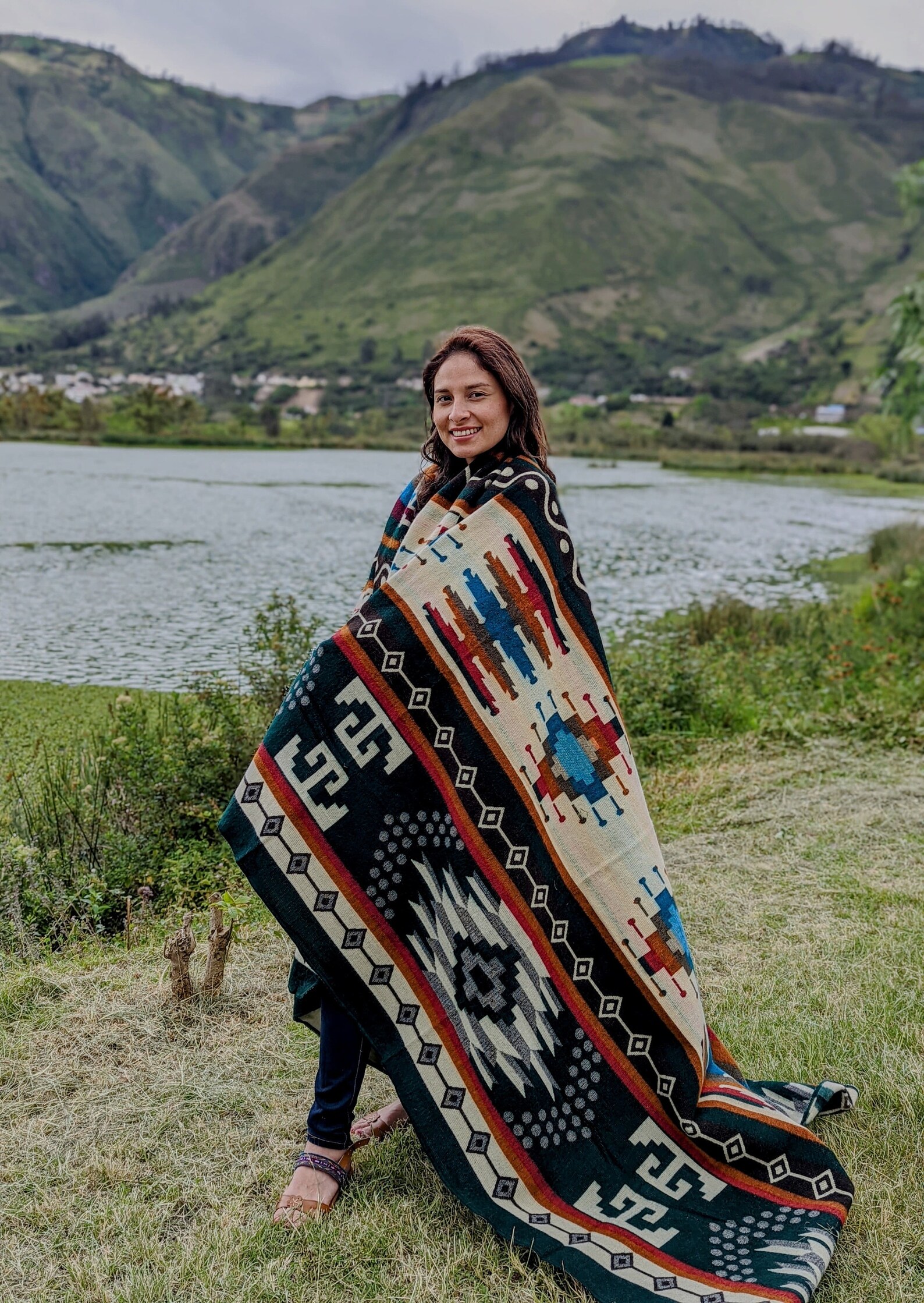 Alpaca Blanket Queen Size Forest Green Geometrical Pattern Etsy