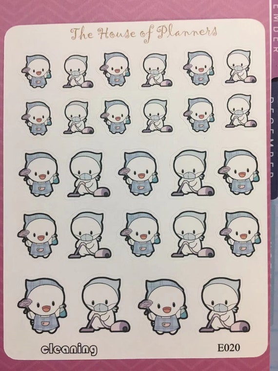 Cleaning Emoji Planner Stickers E020 Etsy