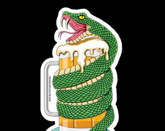 PDX IPA スネーク -- ラップトップ ステッカー -- ウォーター ボトル ステッカー