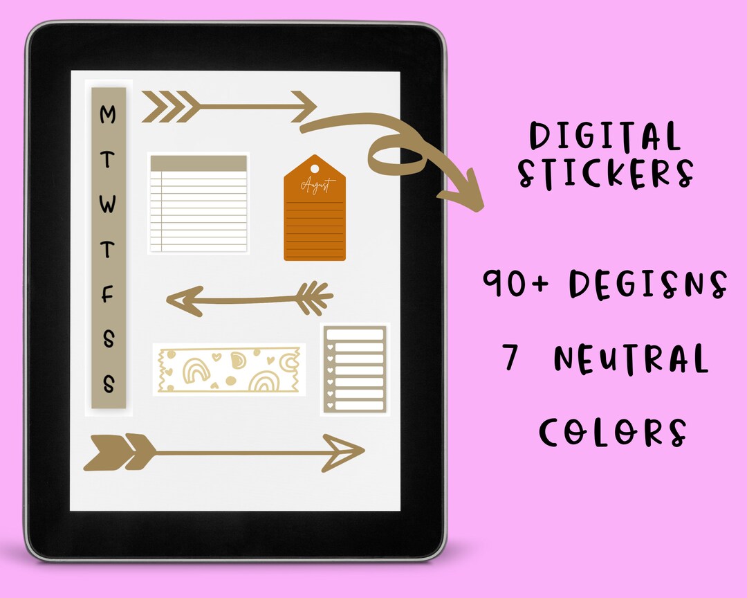 600+ Digital Stickers Neutral Colors | PNG Files | - Etsy