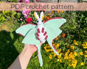 Luna Moth Crochet Pattern ~ Amigurumi PDF Patterns ~ ENGLISH instructions only