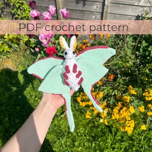 Luna Moth Crochet Pattern ~ Amigurumi PDF Patterns ~ ENGLISH instructions only