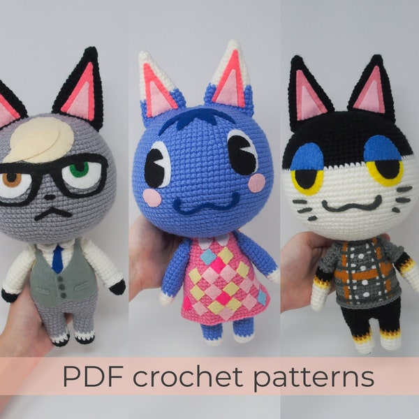 Cat Crochet Pattern Bundle ~ Raymond, Rosie and Punchy ~ Amigurumi PDF Patterns ~ ENGLISH instructions only