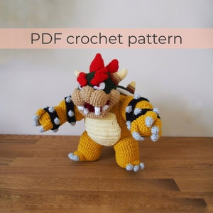 Bowser Crochet Pattern Amigurumi PDF Instructions en ANGLAIS uniquement image 1